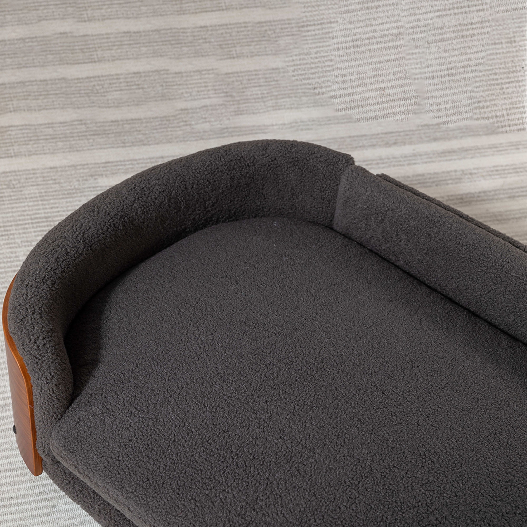 Pefilos 38" Elevated Pet Dog Bed with Solid Wood Legs and Walnut Bent Wood Back, Cashmere Cushion, Pet Sofa for Indoors Dogs, Dark Gray Pefilos 38" Elevated Pet Dog Bed with Solid Wood Legs and Walnut Bent Wood Back, Cashmere Cushion, Pet Sofa for Indoors Dogs, Dark Gray