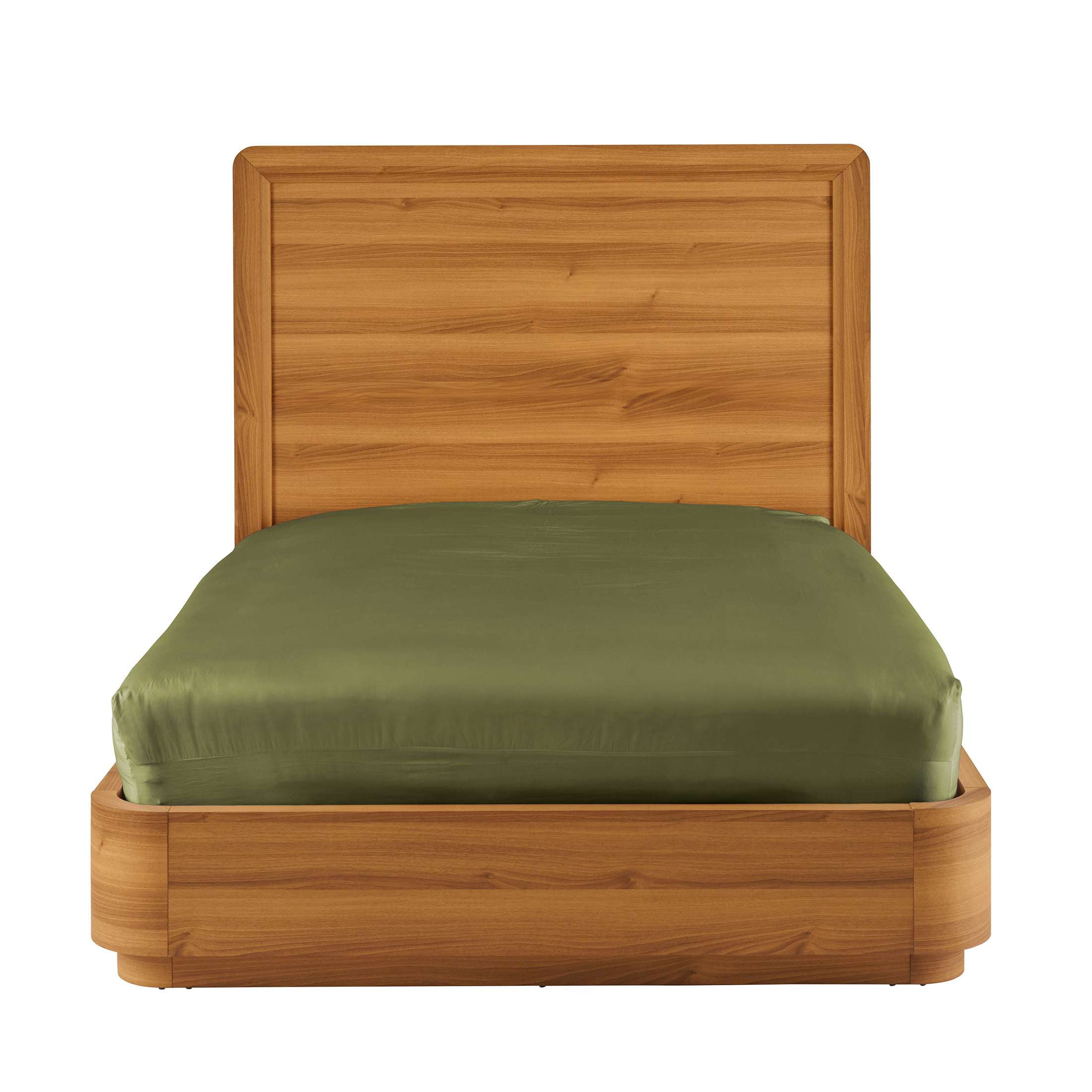 Better Homes & Gardens Juliet Curved Wood Platform Bed, Queen, Honey Brown