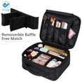 thumbnail image 2 of Deago Portable Makeup Bag Cosmetic Case Makeup Train Case Travel Organizer Mini 10.3" Makeup Artist Bag Black, 2 of 6