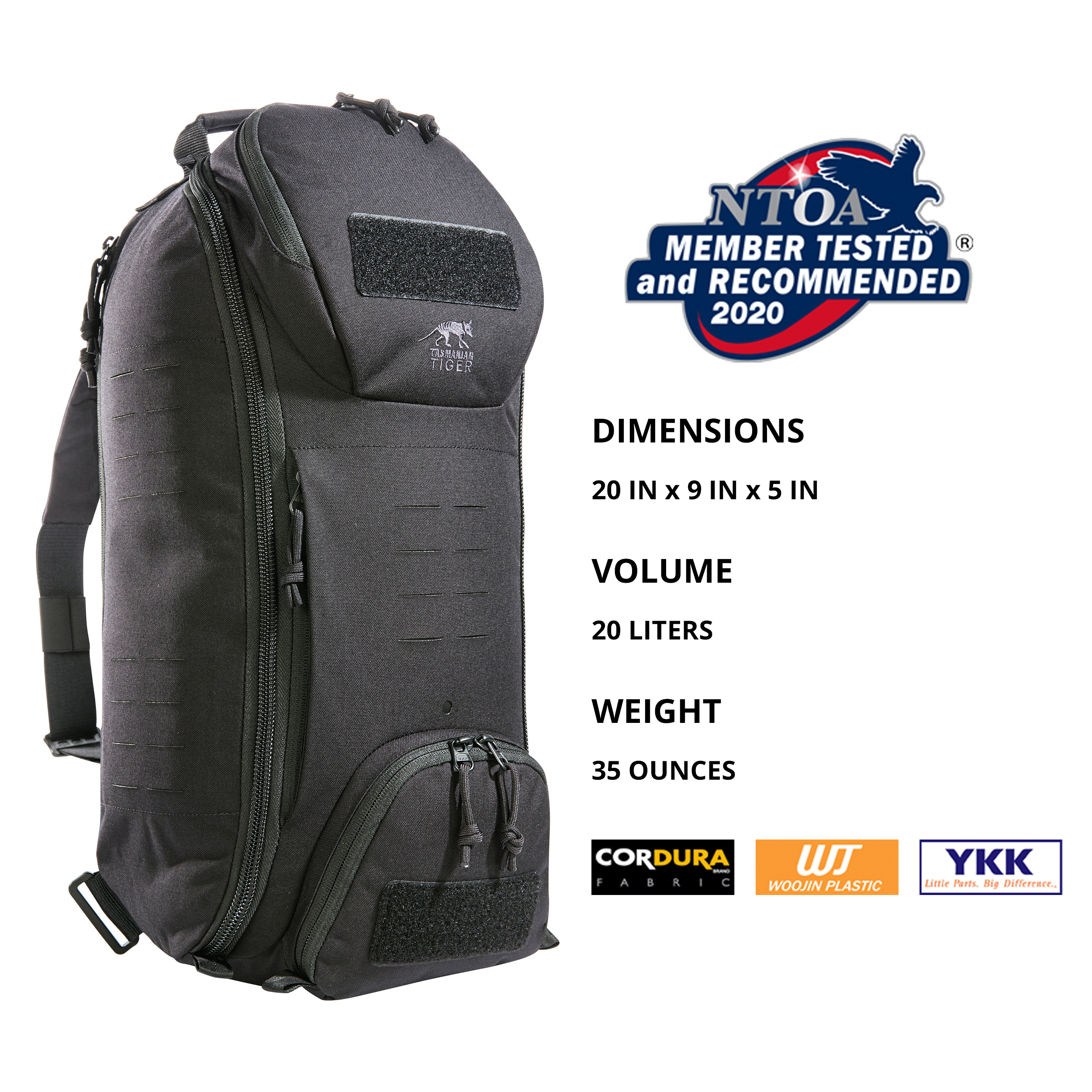 Tasmanian Tiger TT Modular Sling Pack 20 – Seitliche Umhängetasche Aus Cordura, 20 Liter
