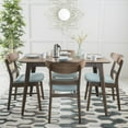 thumbnail image 2 of Noble House Lydia Mid-Century Modern 5 Piece Dining Set, Mint and Natural Walnut, 2 of 10