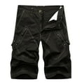 thumbnail image 2 of Tdoqot Mens Capri Cargo Shorts- Pocket Relaxed Fit Clearance Stretch Casual Summer Cotton Mens Shorts Black, 2 of 4