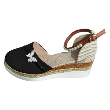 

Pyhlmscde Womens Platform Sandals Closed Toe Ankle Buckle Strap Sandal Wedges Heel Comfy Sandals Summer Casual Party Dressy Shoes