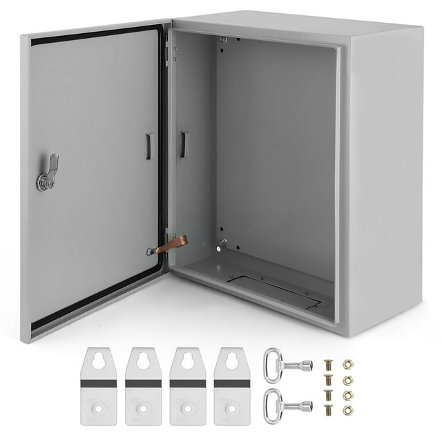 EDTara Steel Electrical Box, IP66 Waterproof & Dustproof Hinged Junction Enclosure with Lock and Mounting Plate for Indoor/Outdoor Electrical Projects