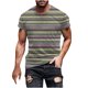 thumbnail image 2 of Tops para hombre, blusas y camisas de manga corta con cuello redondo para hombre, blusas de manga corta con cuello redondo y estampado de rayas para hombre, blusa para hombre, 2 of 5