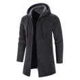 thumbnail image 2 of WREESH Men's Solid Color Hooded Jacket Windbreaker Mid-length Hooded Jacket Casual, 2 of 9
