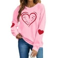 thumbnail image 2 of Caywon Women's Crew Neck Valentine's Day Printed Sweatshirt,Long Sleeve Pullover No Hood Casual Top Solid Color Fashionable Daily Outfit, 2 of 7
