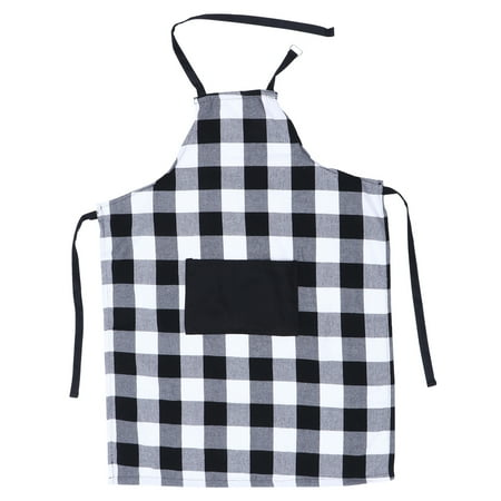 

Apron Kitchen Pockets Cooking Christmas Women Restaurant Aprons Dining Dress Plaid Smock Store Coffee Artist Cotton