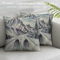 thumbnail image 3 of Holidays at Ski Throw Pillow Covers  Mountains Panorama in Winter Sketch Linen Pillow Cushion Cases Square Pillowcases for Sofa Couch Bedroom Living Room Car, 3 of 5