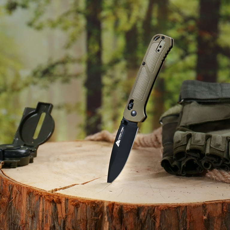 Ozark Trail 7.5 inch Folding Knife,D2 Blade,Ball Bearing,OD Green Handle, Slide Lock Pocket Knives - Walmart.com Ozark Trail 7.5 inch Folding Knife,D2 Blade,Ball Bearing,OD Green Handle, Slide Lock Pocket Knives - Walmart.com