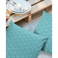 thumbnail image 2 of Pack of 2 Outdoor Pillow Covers, Vintage Pattern Moroccan Pattern Aqua Blue Waterproof Square Throw Pillowcase Cushion Decorative Pillow Covers for Couch Patio Tent, 26x26 in, 2 of 6