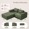 thumbnail image 4 of Vesgantti 80" L-Shaped Modular Sectional Sofa, Corduroy Cloud Couch with Deep Seat & Spring Support, 2-3 Seat Boneless Couch with Ottoman, No Assembly Required, Ideal for Small Spaces, Green, 4 of 9