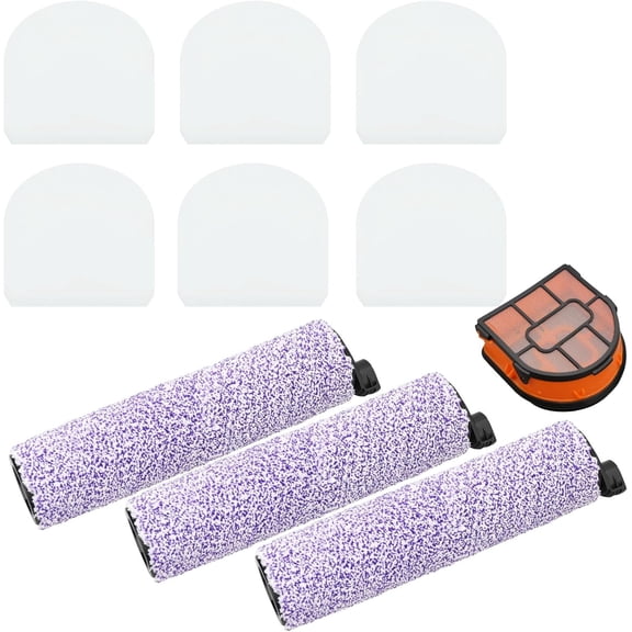 Replacement Roller Brush & Filter Set for Shark HydroVac 3-in-1 Vacuum WD200 WD101 WD100BL(3 Roller Brushes 6 Filters)