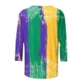 thumbnail image 5 of Penkiiy T-shirt Décontracté à Col Rond Manches 3/4 pour Femmes Mardi Gras Mode Imprimée Multicolore, 5 of 5