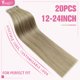 thumbnail image 3 of Easyouth Extensiones de cabello de alambre invisible Cabello humano Línea de pesca Extensiones de cabello Extensiones de cabello de alambre invisible Cabello humano Mezcla marrón medio Rubio miel Exte, 3 of 5