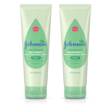 (2 Pack) Johnson's Creamy Oil Moisturizing Baby Body Lotion, 8 fl. (Best Natural Baby Oil)