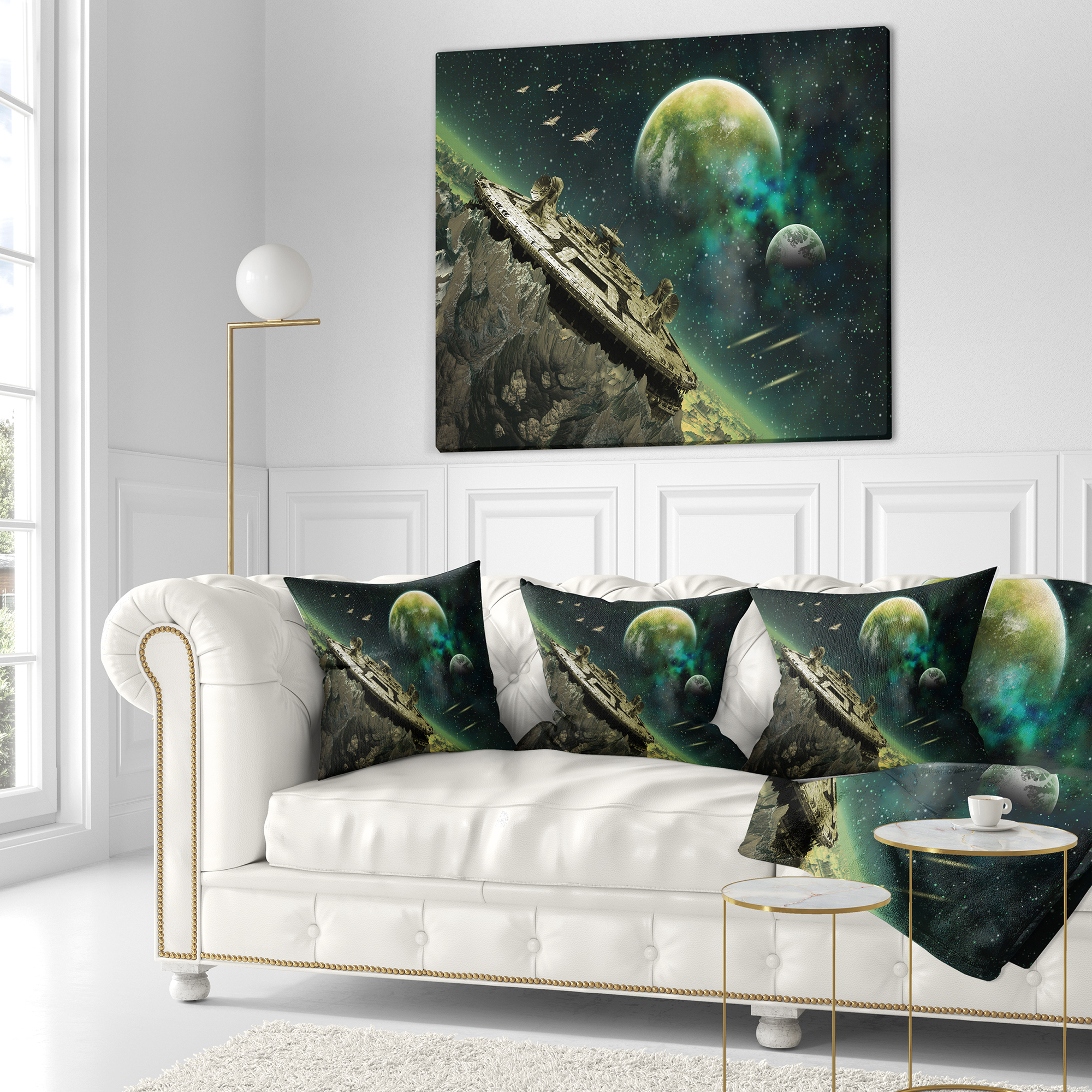 Designart Alien Planet - Abstract Throw Pillow - 18x18