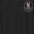 thumbnail image 2 of Boy's Wednesday Small Nevermore Crest Black and White  Graphic Tee Black X Small, 2 of 5