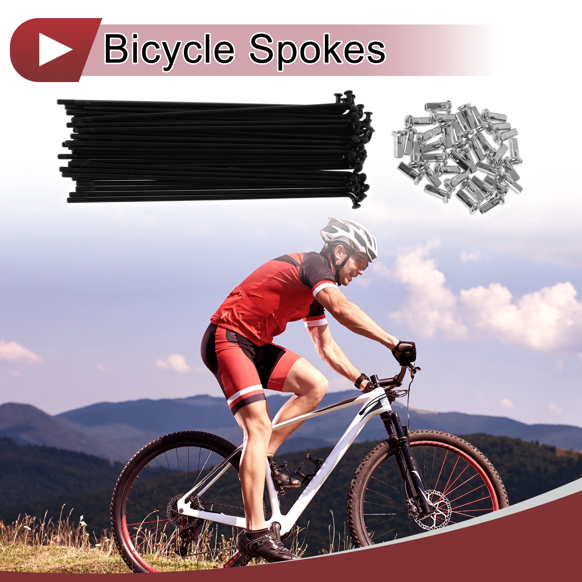 Unique Bargains 36 Set 12G Bicycle Spokes 12G Bike Wheel Spokes 45 Steel Black-152mm