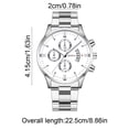 thumbnail image 3 of Reloj de cuarzo de moda para hombre, diseño calado, caja de aleación, correa de cuero, reloj de pulsera informal de negocios, reloj de aleación., 3 of 6