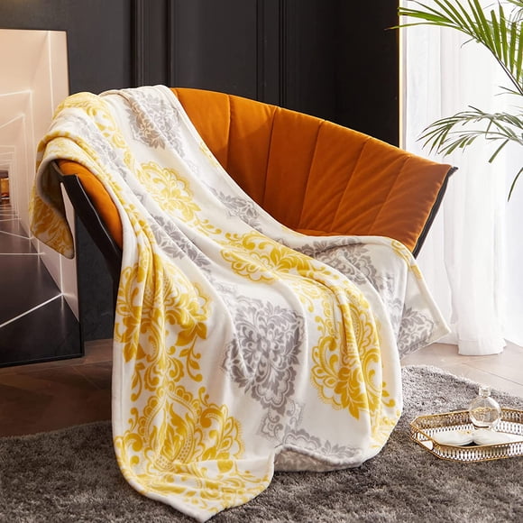 lkijhrd Boho Throw Blanket - Green and Beige Aztec Throw Blankets with Tassel for All Season Printed Flannel Fleece Bohemian Throw Blanket Cover for Couch Bed Sofa Chair (50 * 60 Inche