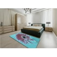 thumbnail image 4 of Ahgly Company Indoor Square Patterned Bright Turquoise Blue Area Rugs, 6' Square, 4 of 6