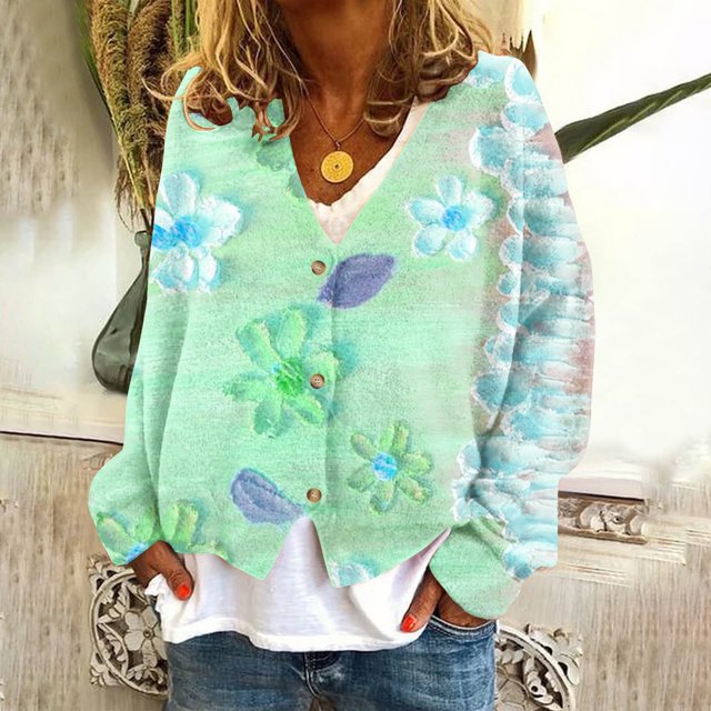 Puntoco Chaqueta Informal Con Botones Y Estampado De Moda Para Mujer