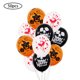 thumbnail image 1 of Juego de globos de Halloween de 50 Uds. De 12 pulgadas, globos decorativos de látex engrosados, globos complicados impresos con esqueleto de calabaza para fiesta, negro, blanco y naranja, 1 of 5