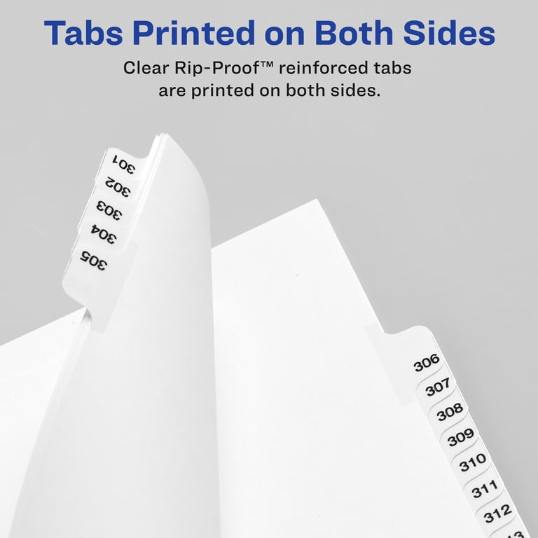 Avery Legal Exhibit Binder Dividers, Preprinted 26-50 and Table of