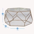 thumbnail image 4 of Steve Silver Roxy Hexagonal Clear Glass and Metal Cocktail Table, 4 of 4