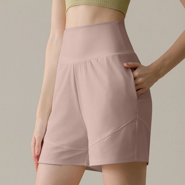 Puntoco Pantalones cortos casuales para mujer Pantalones cortos deportivos casuales de cintura alta con bolsillos sólidos de verano para mujer