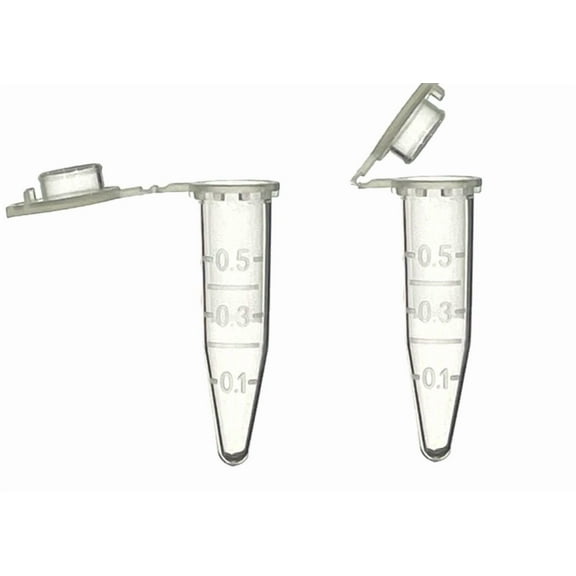 MUHWA 1000PCS Microcentrifuge Tubes with Snap Cap, 0.5ml Graduated Micro Tubes with Conical Bottom, Clear