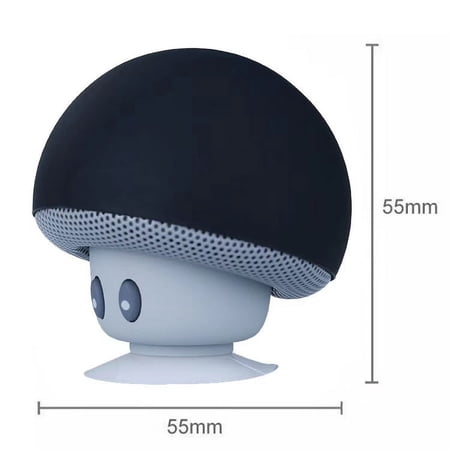 Zeokiar Bluetooth Speaker Mini Portable Wireless Speaker Mushroom Subwoofer with Suction Cup Function Black