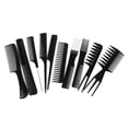 thumbnail image 3 of 10x de salón Desenredante Cola de Seccionador Selección de cabello Peine de elevación de peine Negro Zulema Peines de peluquería de salón, 3 of 8