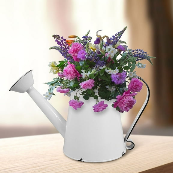 OUNONA Rustic Farmhouse Flower Vase Dried Flowers Arrangement Vase Water Kettle Modeling Flower Pot