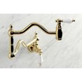 thumbnail image 3 of Kingston Brass KS2102PL Heritage Two-Handle 1-Hole Wall Mount Pot Filler Faucet in Polished Brass, 3 of 8