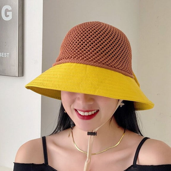 CoCopeanut Breathable Women's Hat Summer Beach Big Brim Straw Seaside Sun Hat Travel Women's Panama Sun Protection Felt Hat Sun Visor Gift