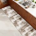 thumbnail image 4 of Kitchen Mat Set of 2 Non Slip Waterproof Kitchen Rugs, Washable Low Profile Floor Mats 17"x28" + 17"x48", Modern Abstract Textured Design Soft Mats for Sink, Laundry Room & Entryway, Brown, 4 of 8