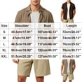 thumbnail image 3 of VEKDONE Men's Button Down Shirts Summer Short Sleeve Collared V Neck Tee Casual Solid Color Loose Fit Business Work Tops Khaki XL, 3 of 9