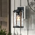 thumbnail image 2 of 14" Farmhouse Outdoor Light Fixture Wall Mount Porch Light for House, Garage, Doorway with Water Glass Lantern Shade E26, 2 of 5