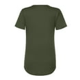 thumbnail image 4 of Pntutb Mujeres Moda Encaje Empalme Sólido O-cuello Camiseta de manga corta Blusa tops Pntutb Pntutb-8990, 4 of 4