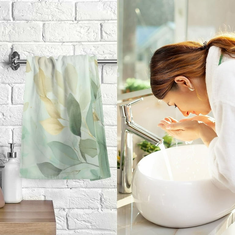Green and gold bath towels sale