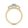 thumbnail image 6 of Round and Pear Cut Natural Aquamarine Gemstone Ring in 14K Yellow Gold ( Size: 7.5), 6 of 6