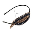 thumbnail image 6 of Jiaroswwei Elastic Non-slip Girls Headband Headwear Rhinestone Leaves Decor Thin Hair Hoop Hair Accessories, 6 of 8