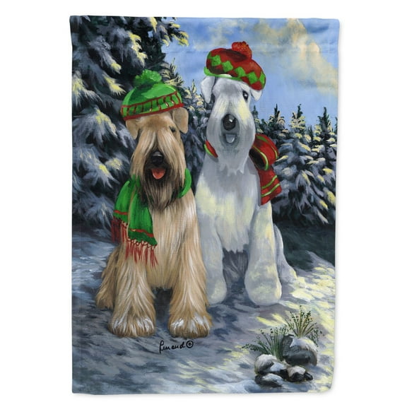 Wheaten Terrier Christmas Snowdog Flag Canvas House Size