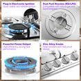 thumbnail image 6 of TYEMUI 24in Gas Stove Cooktop, Drop-in 4 Burner NG/LPG Convertible Neutral Gas Propane Cooktop with Thermocouple Protection for Kitchen, 6 of 13