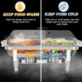 thumbnail image 4 of PRIJESSE 6 Pack Chafing Dish for Buffet,8 Quart Stainless Steel Chafing Dish Buffet Set, Rectangular Chafers and Buffet Warmers Sets for Party, Catering, Wedding, Banquet, Graduation, 4 of 7