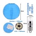 thumbnail image 2 of Lámparas Chinas De Papel 10 pzs Y 10 Focos Led, Chinos Fiesta AZUL, 2 of 3