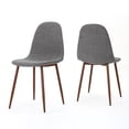 thumbnail image 2 of DUOSONG Mid-Century Modern Fabric Upholstered Dining Chairs, Set Of 2, Light Gray And Dark Walnut Finish Furniture Dining Furniture Seating for Dining, 2 of 13