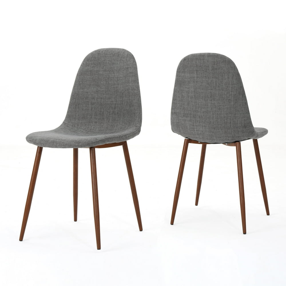 Resta Modern Fabric Dining Chairs with Metal Legs, Set of 2, Light Grey